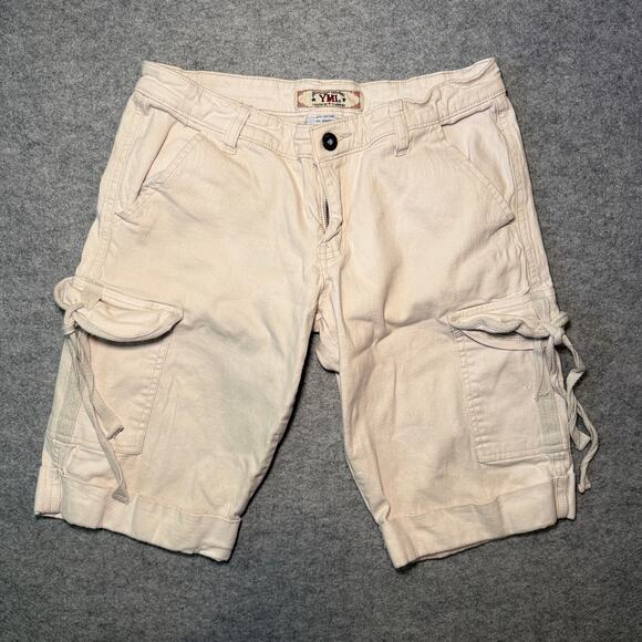 YMI Pants - YMI Women's Cargo Short 09 Beige Casual Stretch Cotton Blend